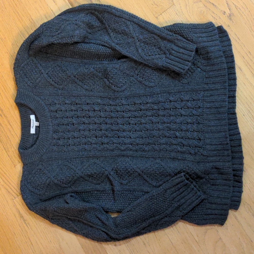 Madewell grey roomy cotton blend sweater